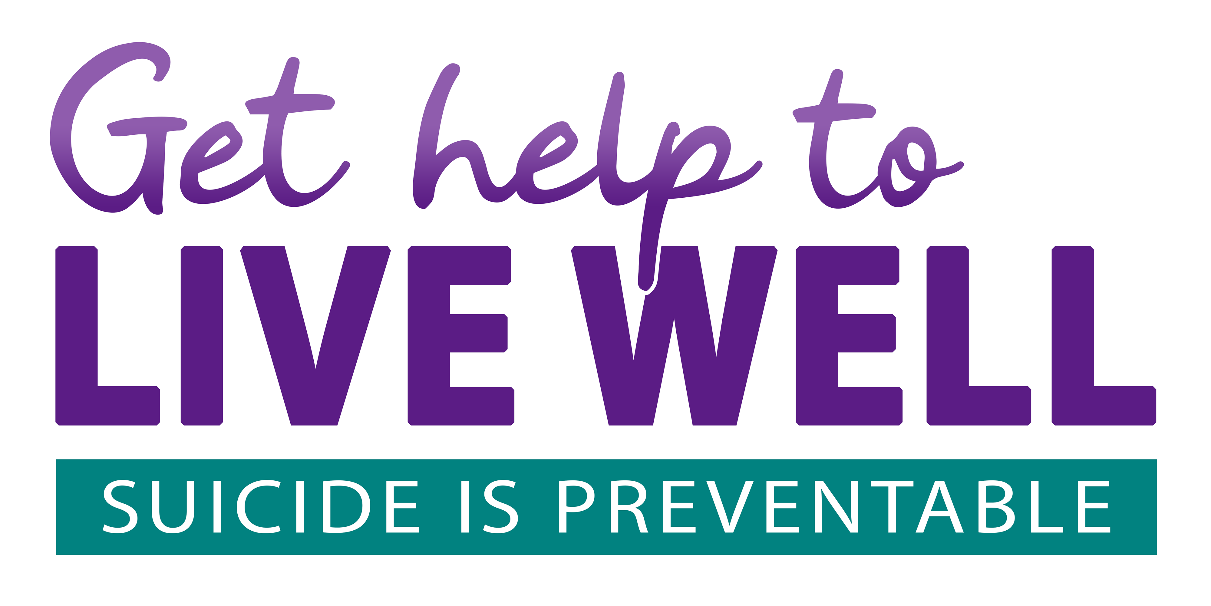 Get Help to Live Well suicide prevention campaign logo with message Suicide is Preventable by Genesee Health System